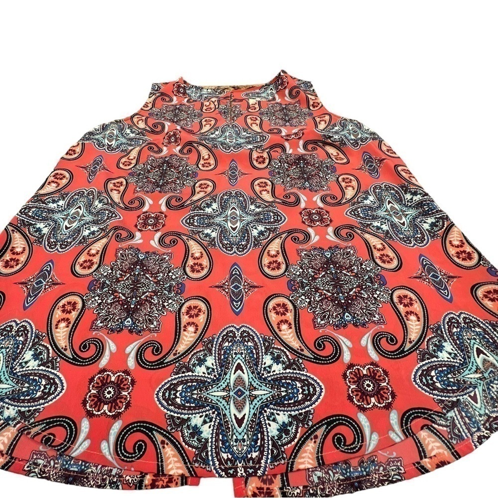 VERSE WOMEN’S Paisley Print Split Neck Sleeveless Blouse, Size Large - Picture 4 of 13